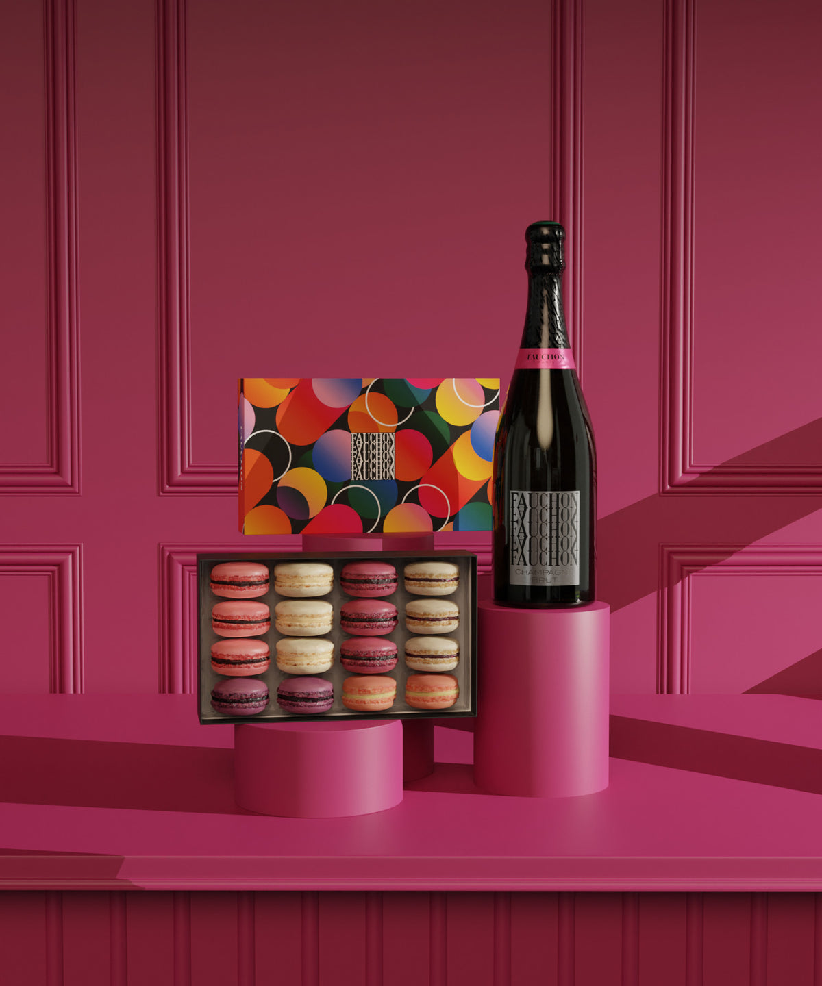 Coffret 16 macarons & champagne FAUCHON brut