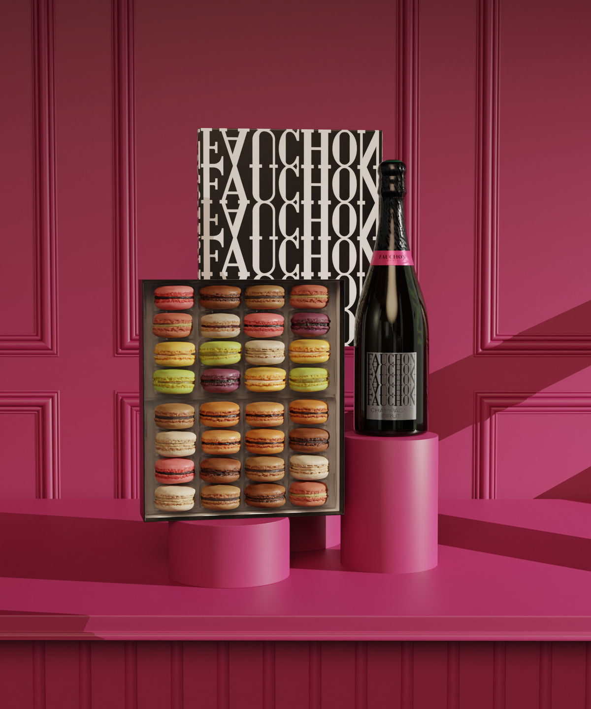 Coffret 32 macarons & champagne FAUCHON brut