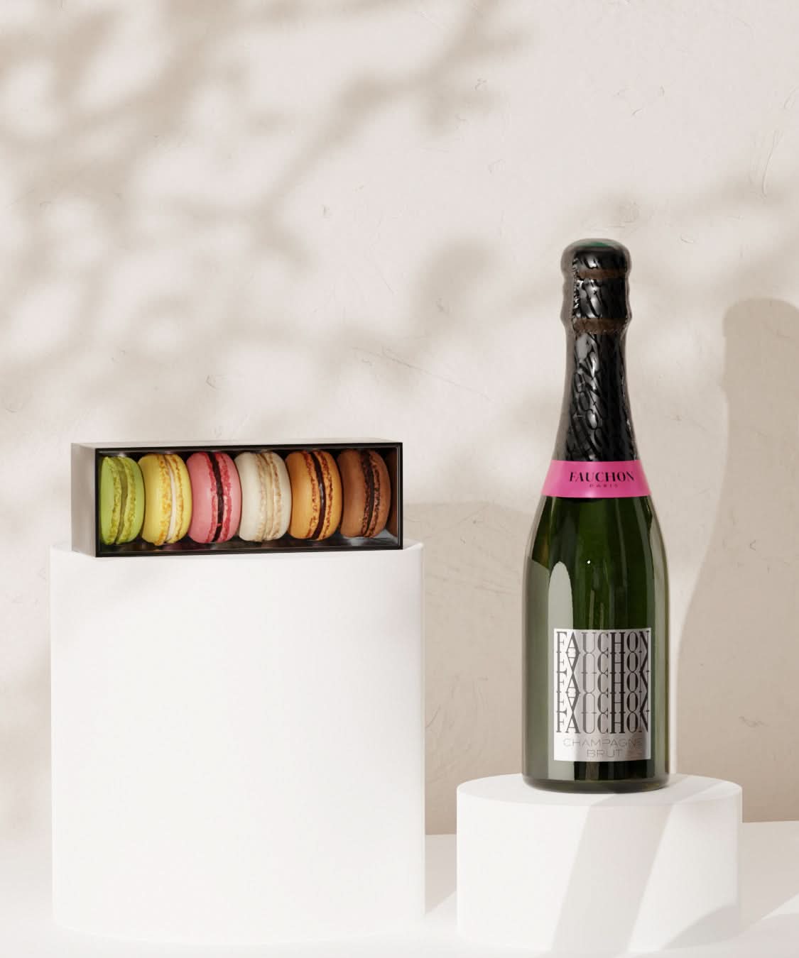 Coffret 6 macarons & demi champagne FAUCHON brut