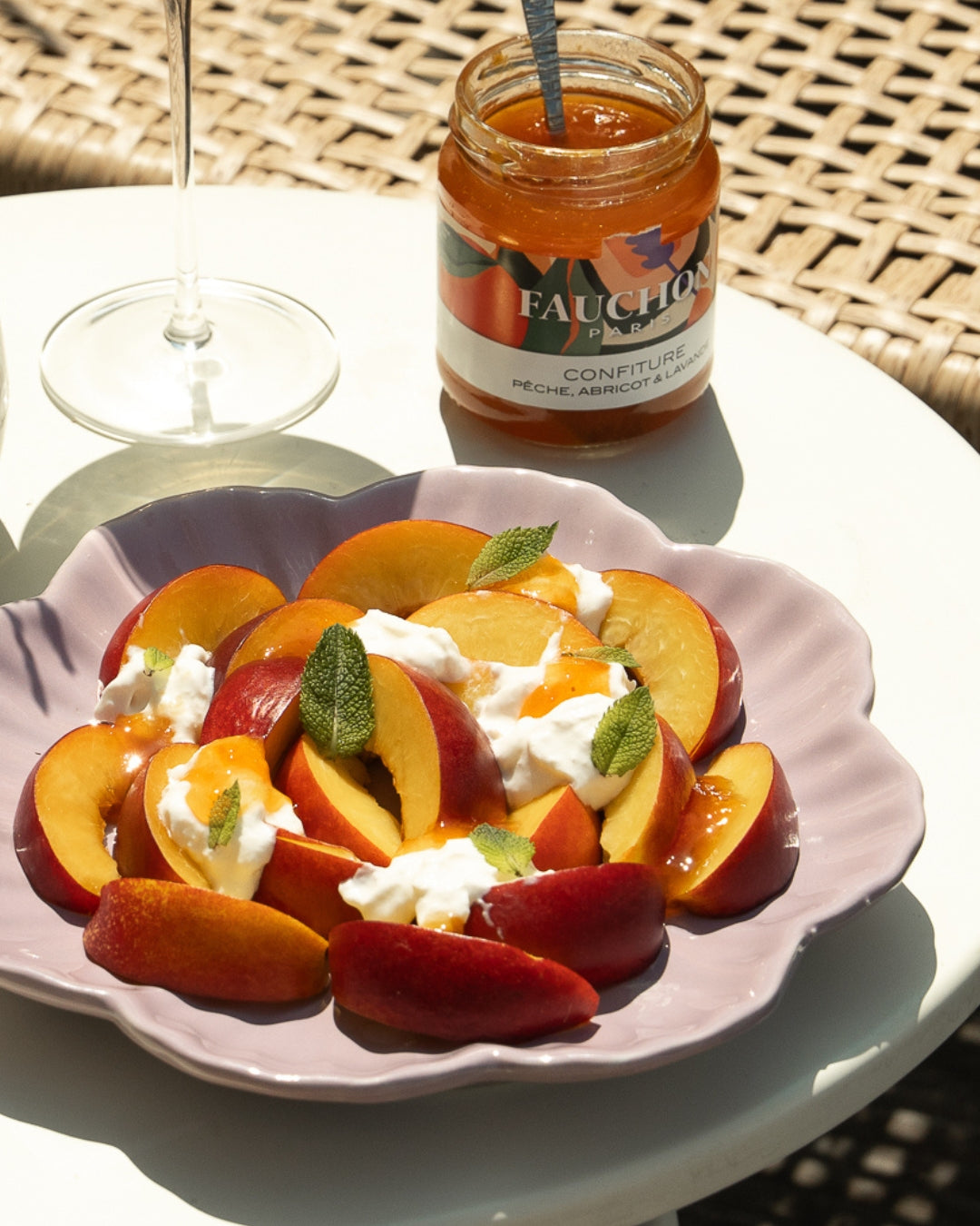 Peach, apricot and lavender jam