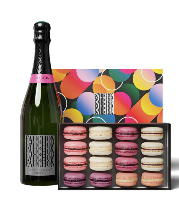 Coffret 16 macarons & champagne FAUCHON brut