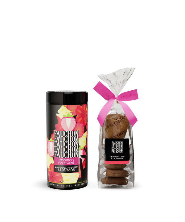 Duo Infusion & Biscuits cœur à la fraise