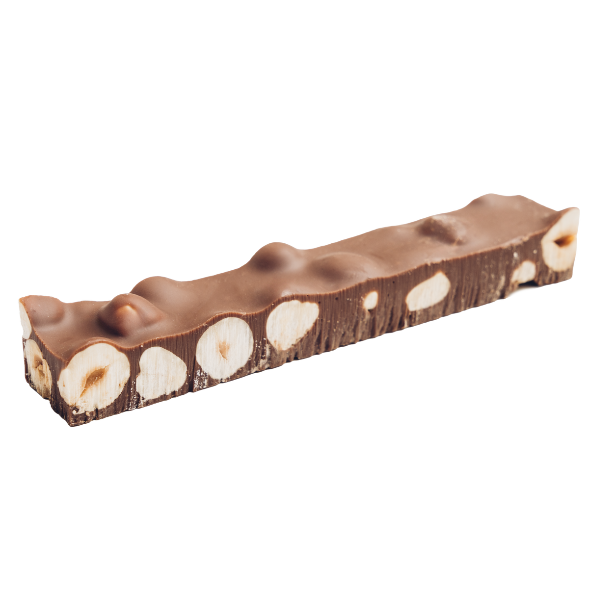 Milk chocolate bar with whole hazelnuts