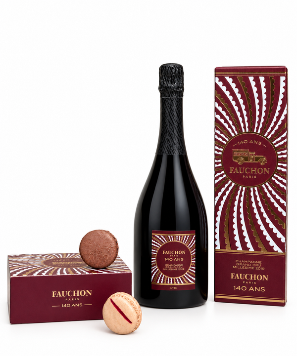 Duo 140 ans FAUCHON – Champagne Millésime 2019 & Macarons collector