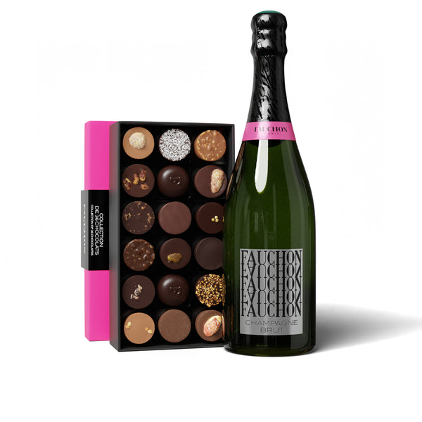 DUO ECRIN 36 CHOCOLATES AND FAUCHON BRUT CHAMPAGNE 75CL