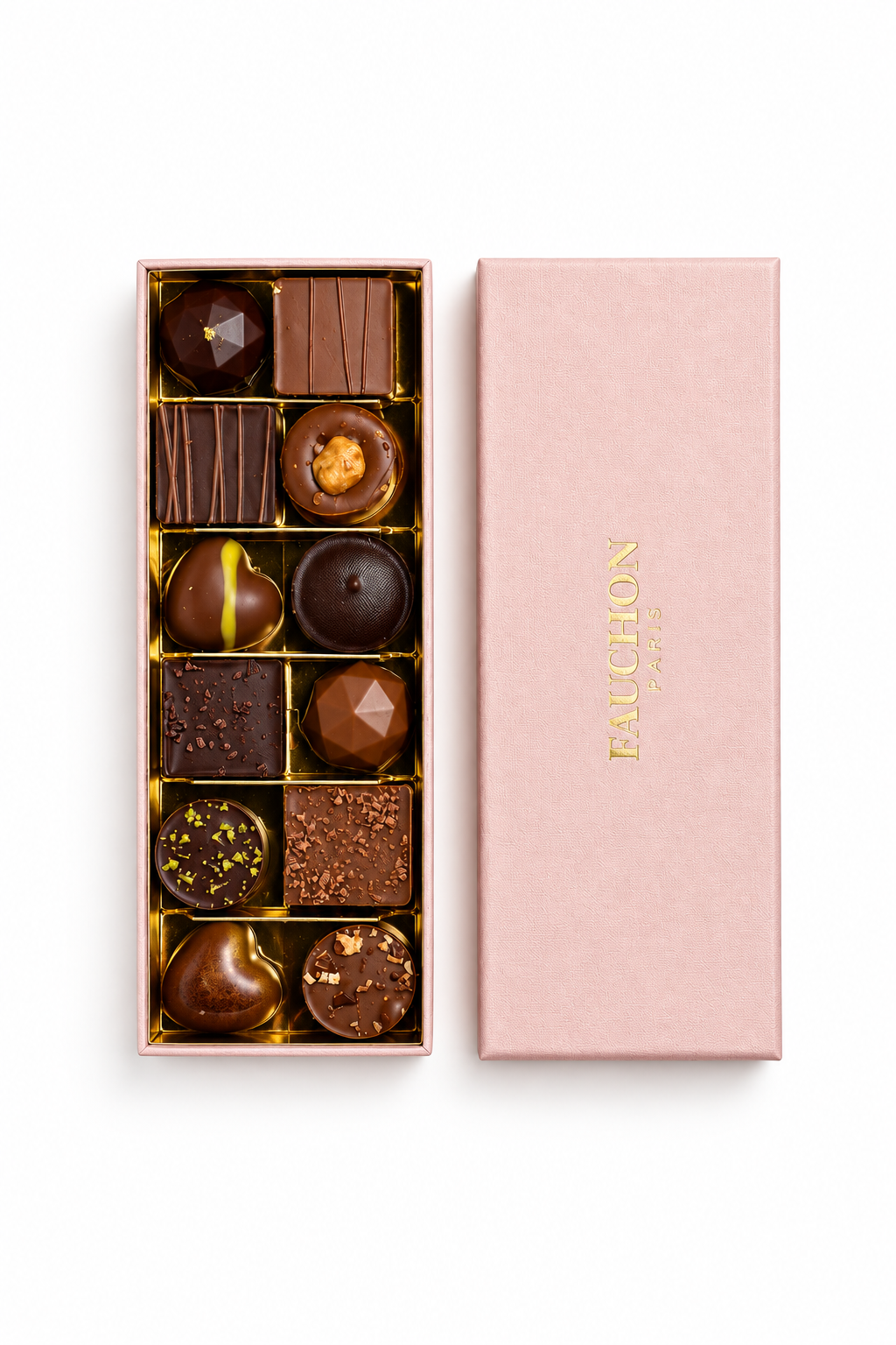 FAUCHON gift box of 12 praline and ganache chocolates