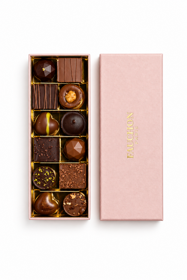 Écrin FAUCHON 12 chocolats pralinés et ganaches